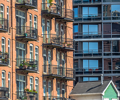 Residential building with balconies